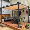 Aluminium Pergola with Adjustable Grey Canopy for Outdoor Spaces