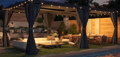 Sleek and durable outdoor pergola with shade and elegance