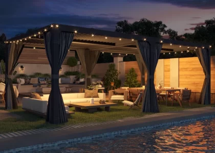 Sleek and durable outdoor pergola with shade and elegance