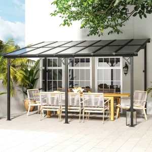  Sleek and durable outdoor pergola with shade and elegance