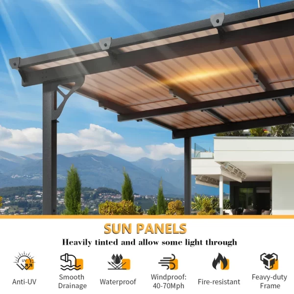  Sleek and durable outdoor pergola with shade and elegance