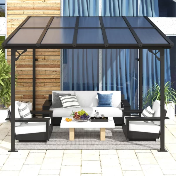  Sleek and durable outdoor pergola with shade and elegance