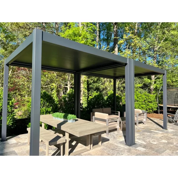 Sleek and durable outdoor pergola with shade and elegance