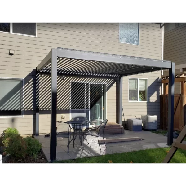 Sleek and durable outdoor pergola with shade and elegance