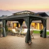 High-quality outdoor gazebo with mosquito netting and curtains