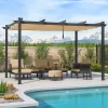 Aluminium Pergola with Adjustable Grey Canopy for Outdoor Spaces