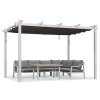 Aluminium Pergola with Adjustable Grey Canopy for Outdoor Spaces