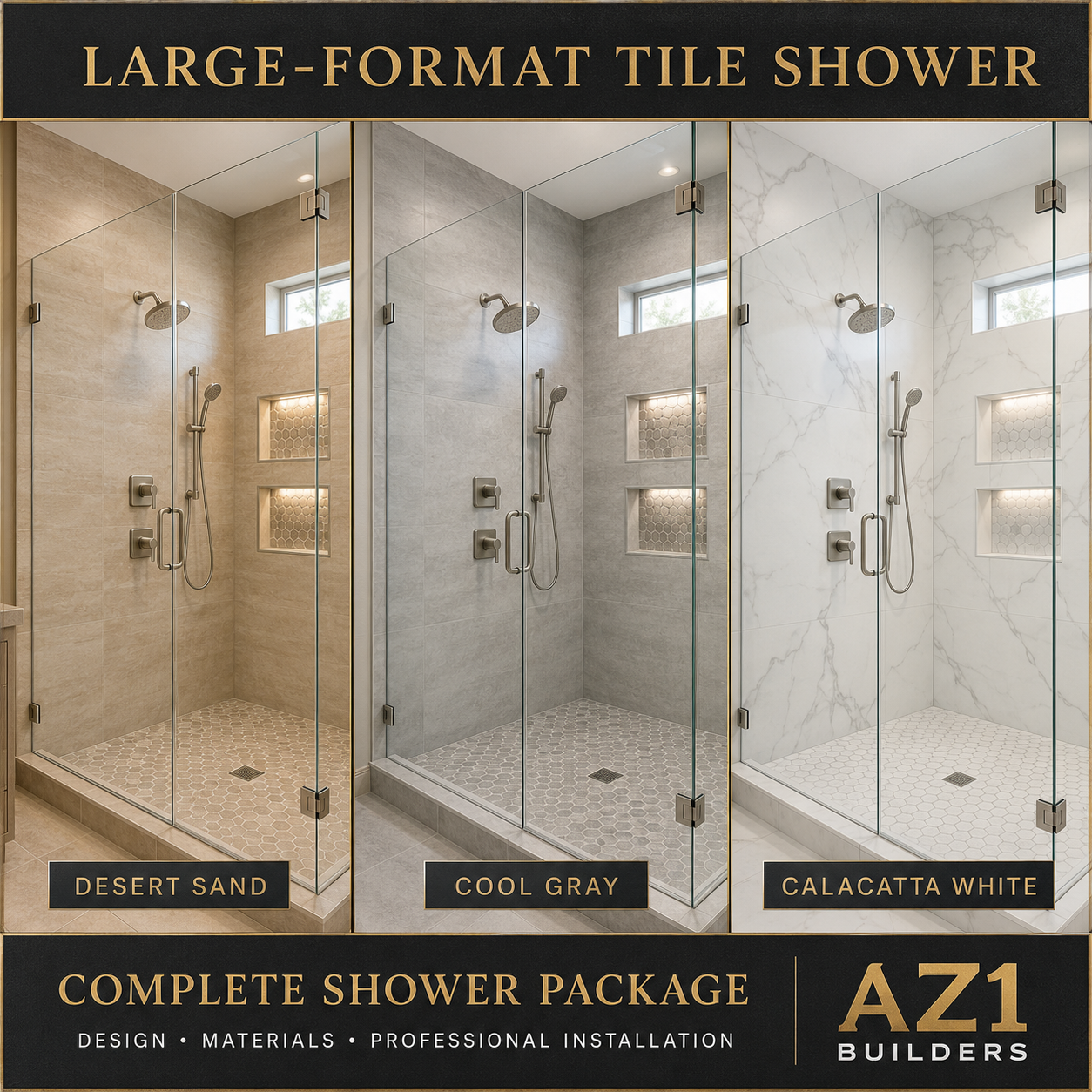 Luxury Three-Style Porcelain Shower Package Luxury Three-Style Porcelain Shower Package