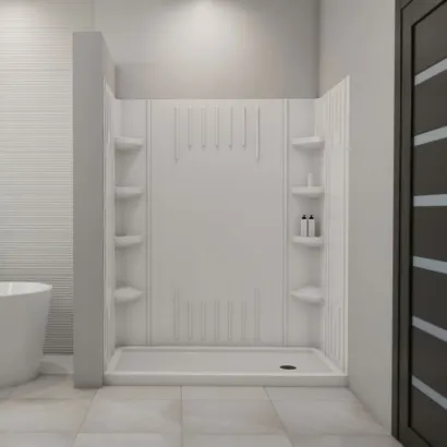 DreamLine Qwall 60" W x 34" D x 75.63" H Framed Shower Stall Kit